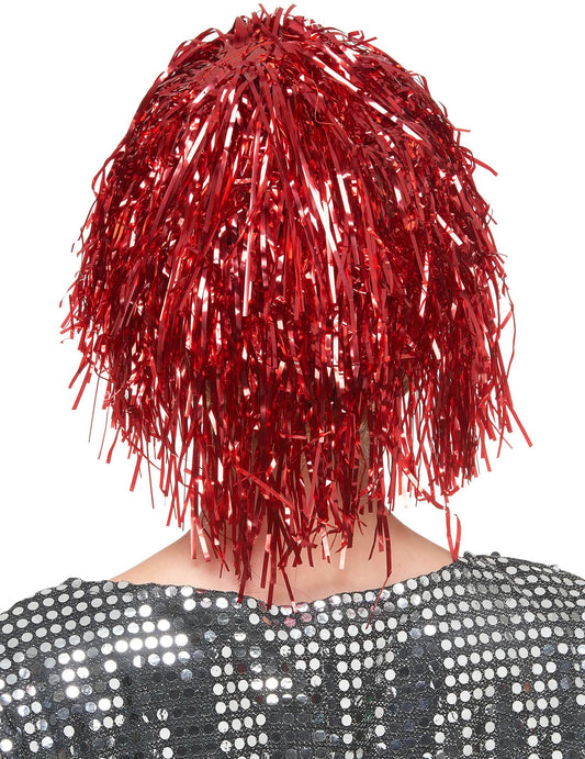 Peluca metálica roja