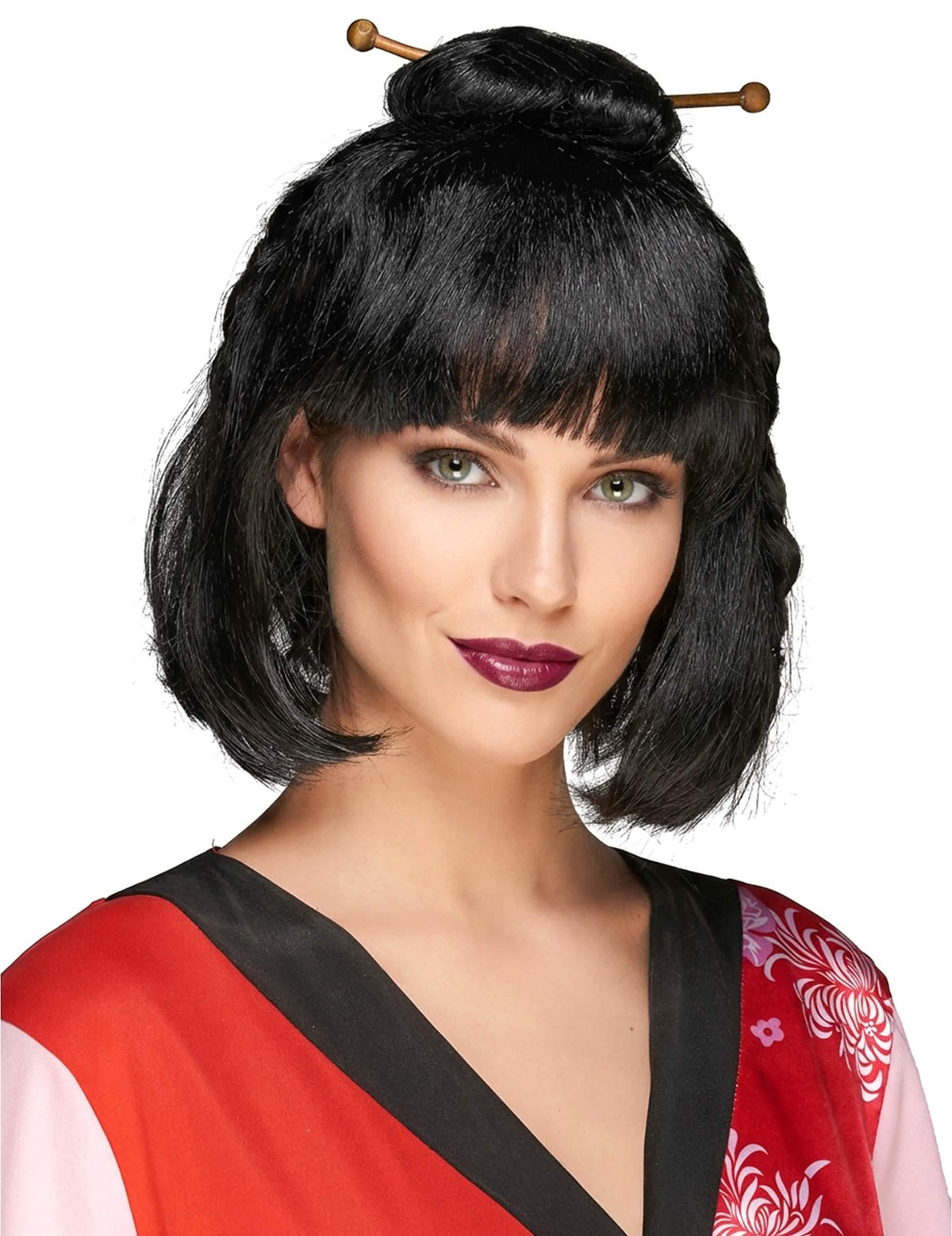 Peluca negra china para mujer