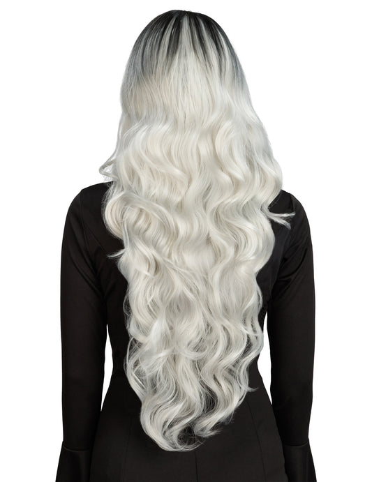 Peluca degradada blanca y negra lujo mujer