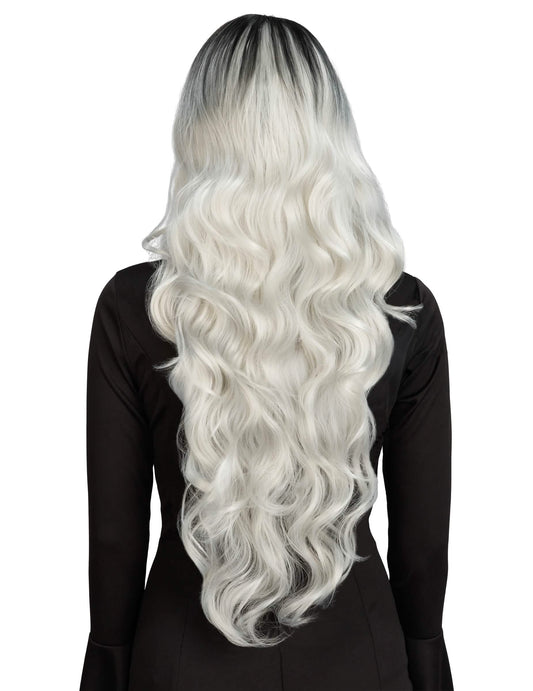 Peluca degradada blanca y negra lujo mujer