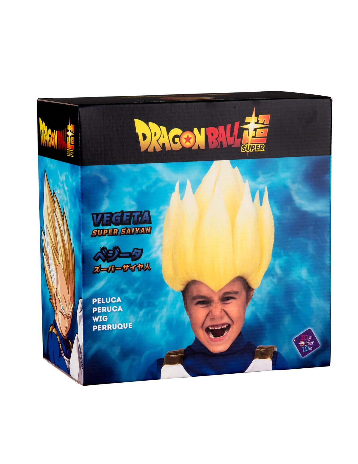 Caja de embalaje de la peluca Super Saiyan Vegeta Dragon Ball para niño