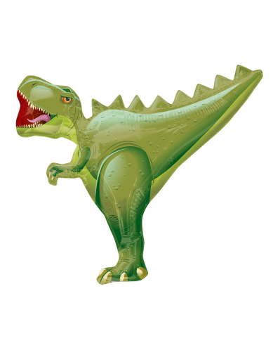 globo de aluminio t-rex para cumpleaños verde
