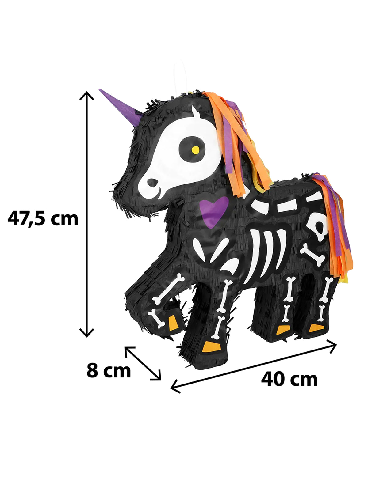 Piñata Unicornio esqueleto 47 x 40 cm