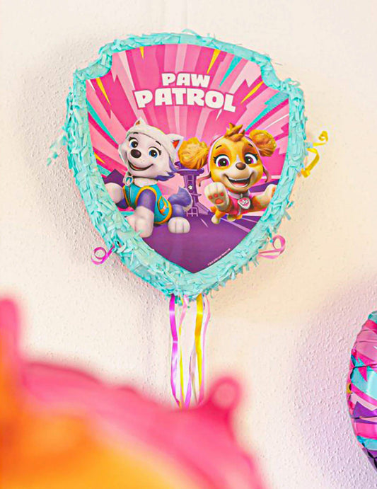 Piñata rosa de tiras La Patrulla Canina™ 33 x 38 cm