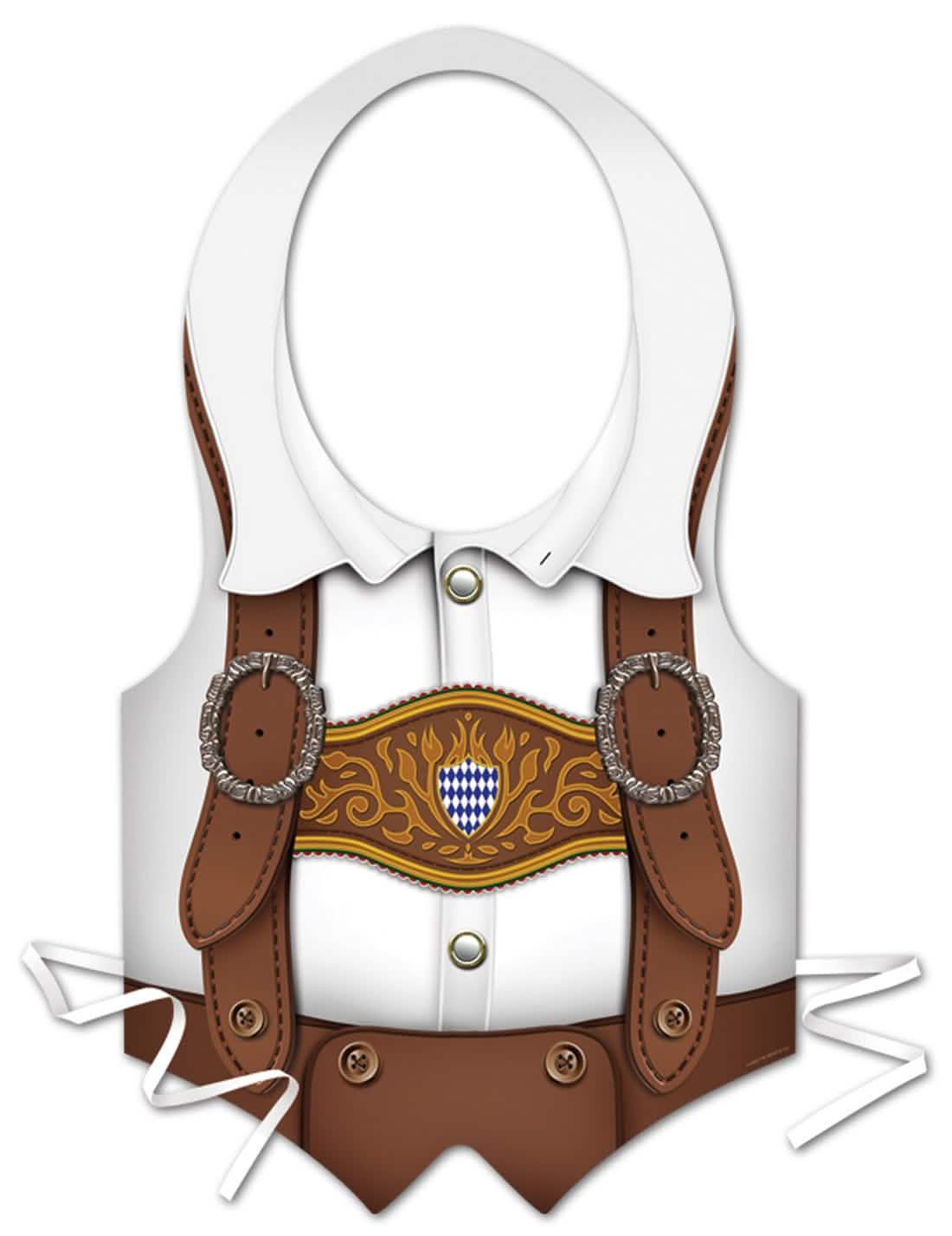 Delantal de plástico bávaro para fiesta de la cerveza para hombre blanco y marrón