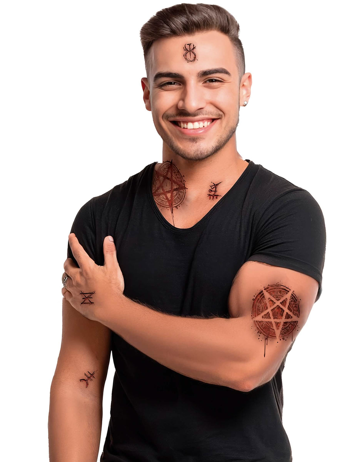 Mise en situation de la planche de tatouages satanique