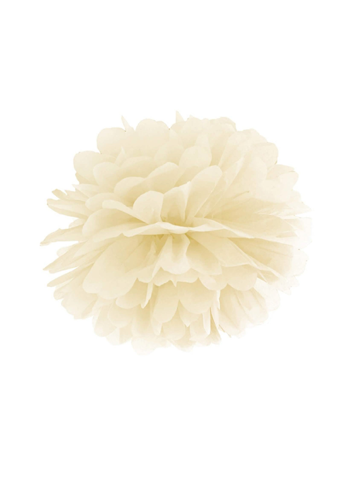 Pomón para colgar de papel de seda para decoración color crema
