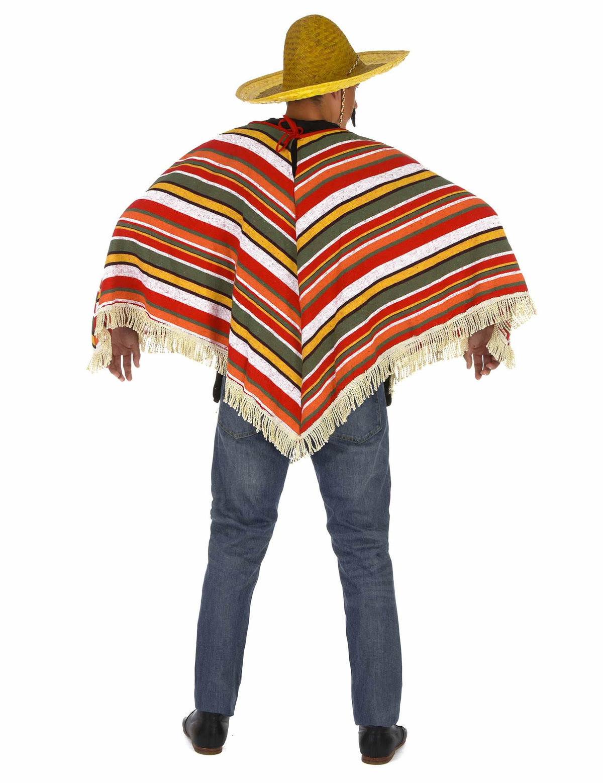 Vue de dos du poncho mexicain pour adulte