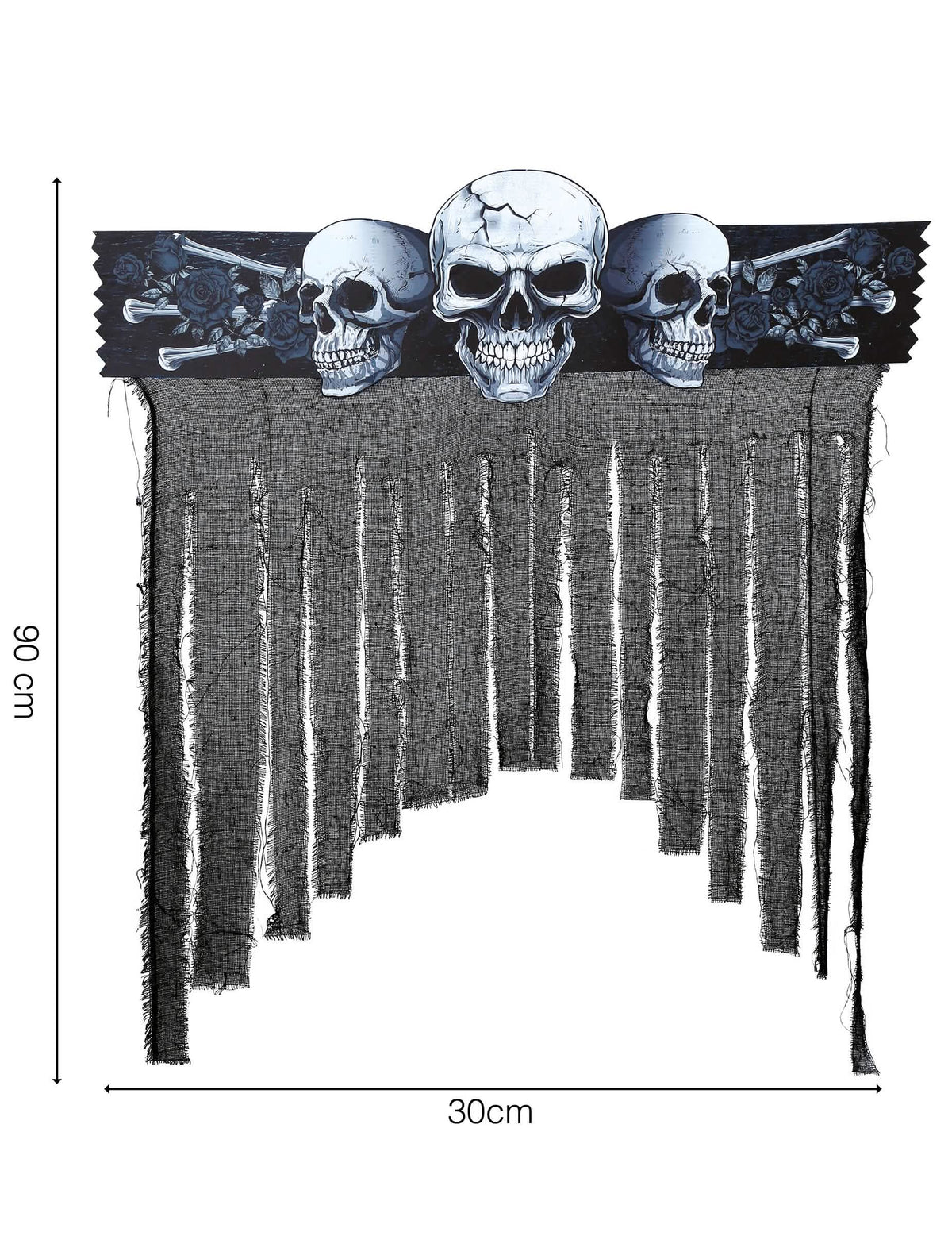 Dimensions du rideau de porte tête de mort