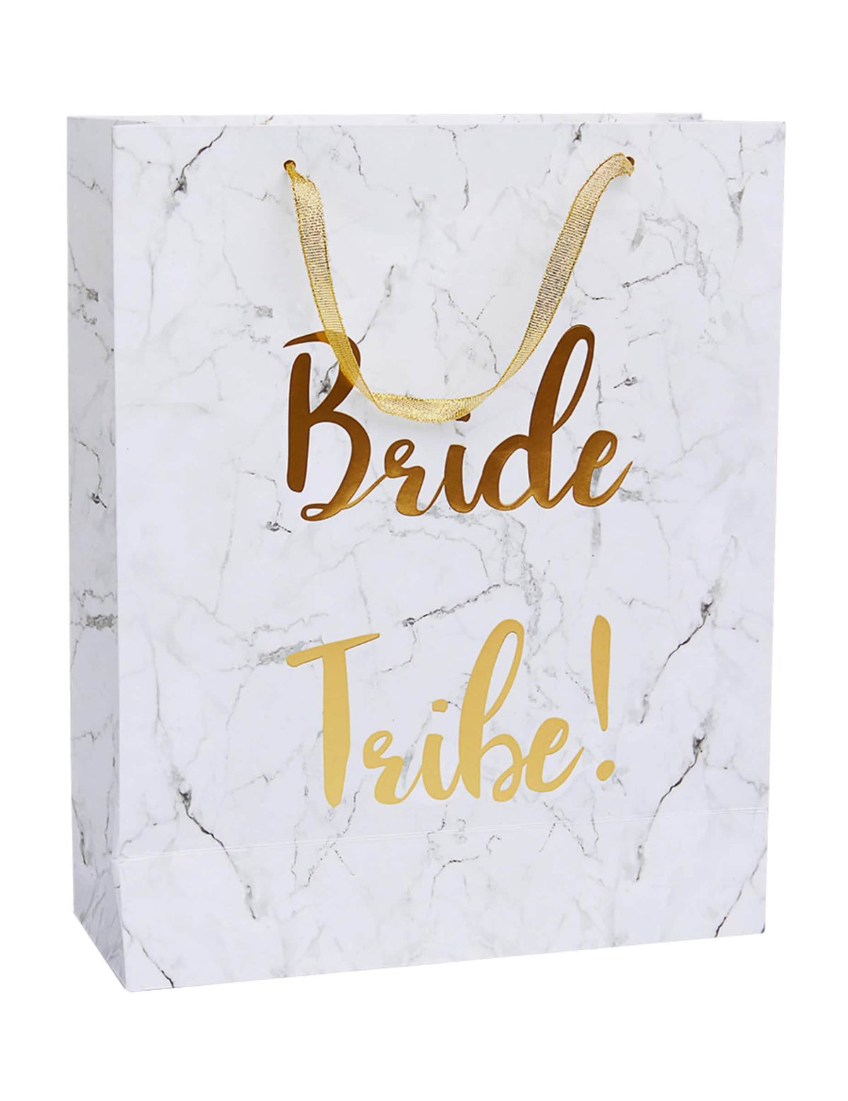 Bolsa de regalo Bride Tribe para despedida de soltera mármol blanco y dorado