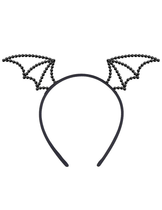 Vue de face du serre-tête chauve-souris à strass