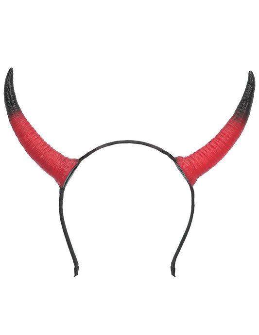Vue de face du serre-tête cornes diaboliques