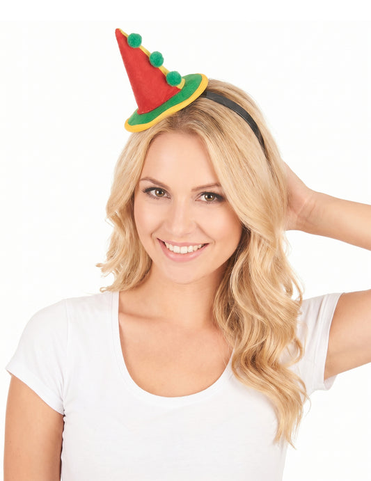 Diadema mini sombrero payaso adulto