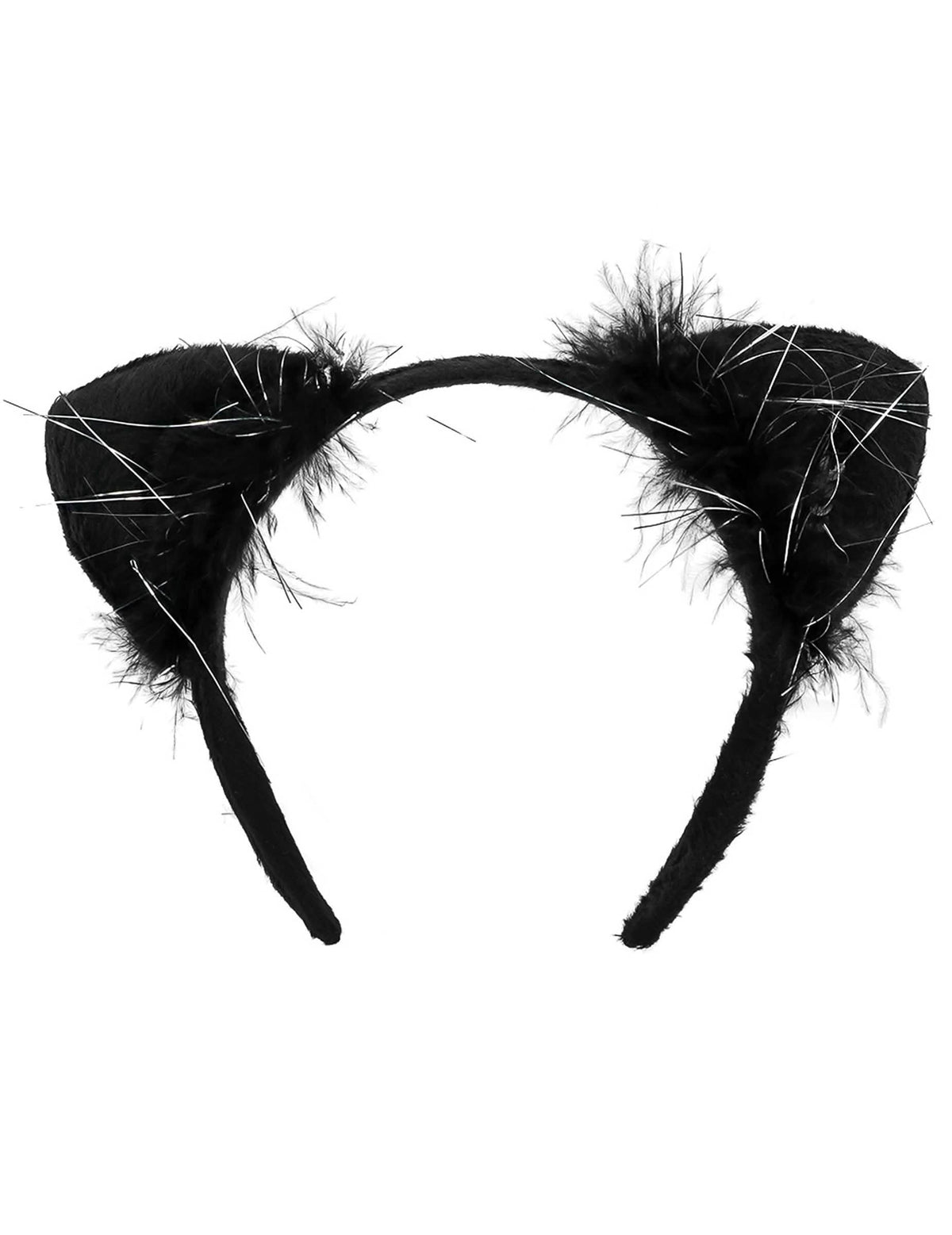 Primer plano del diadema con orejas del set de gato para adulto