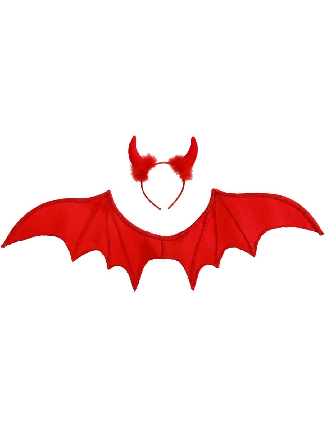 alas y cuernos del set demonio rojo halloween