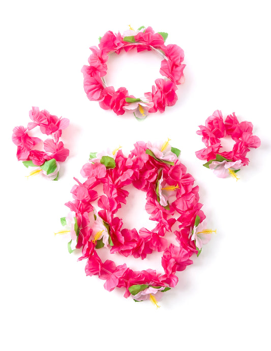 Set Hawái rosa adulto