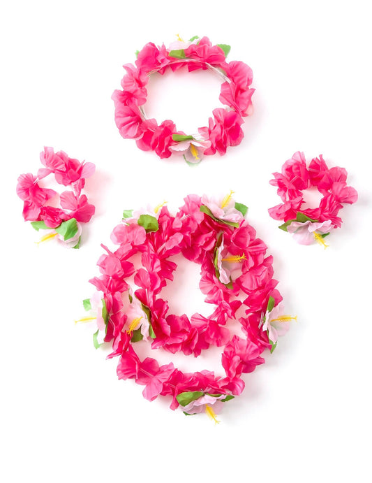 Set Hawái rosa adulto