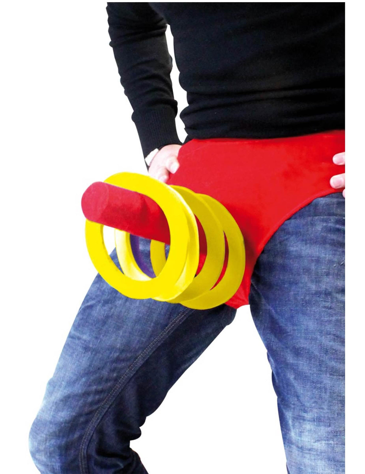 Slip humorísticos El Baiseur de los Anillos para adulto rojo con anillos amarillos