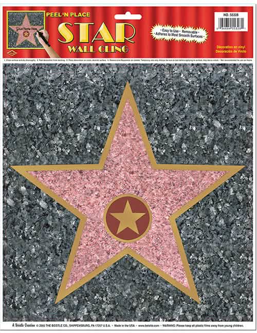 Decoración mural estrella Walk of Fame para fiesta rosa y dorada personalizable