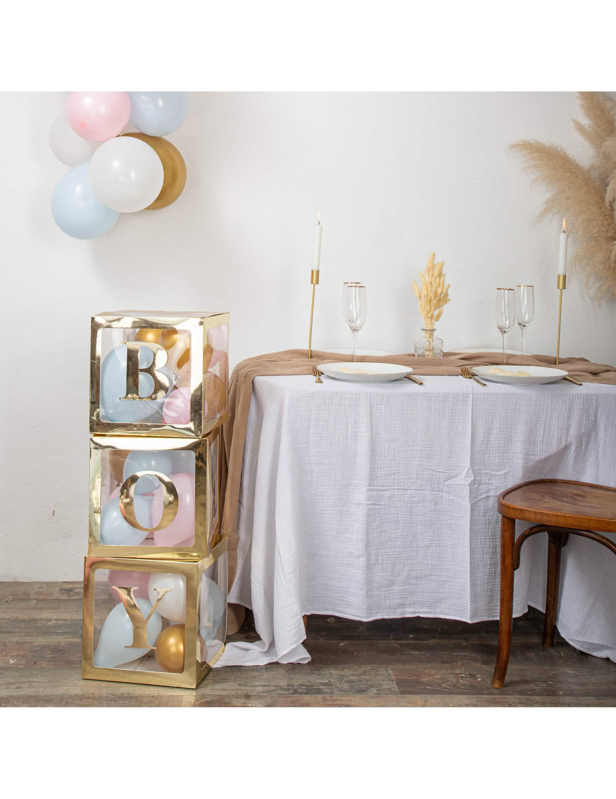 Puesta en situación de las pegatinas boy para baby shower