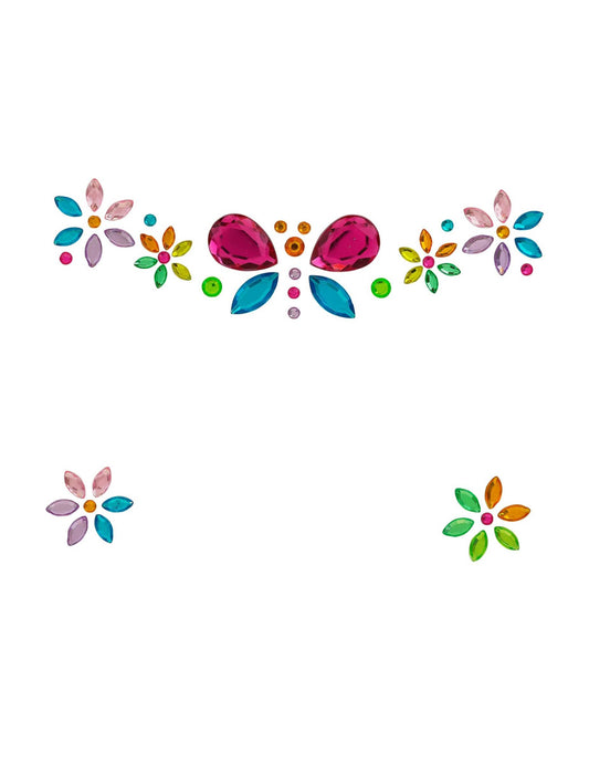 Adhesivos de strass con forma de mariposa y flores