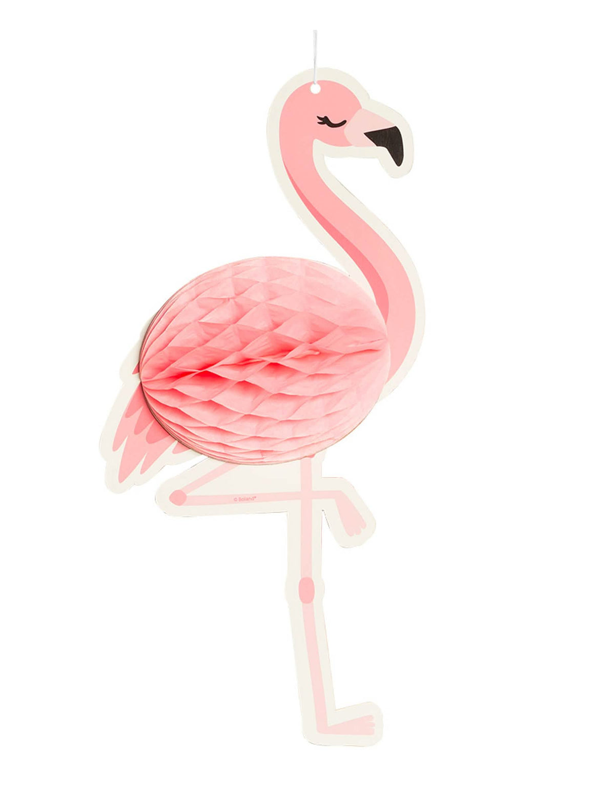 Suspensión alveolada flamenco para decoración rosa en papel