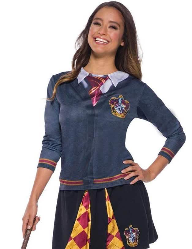camisetas Gryffondor Harry Potter™ para mujer gris con motivo de corbata y escudo