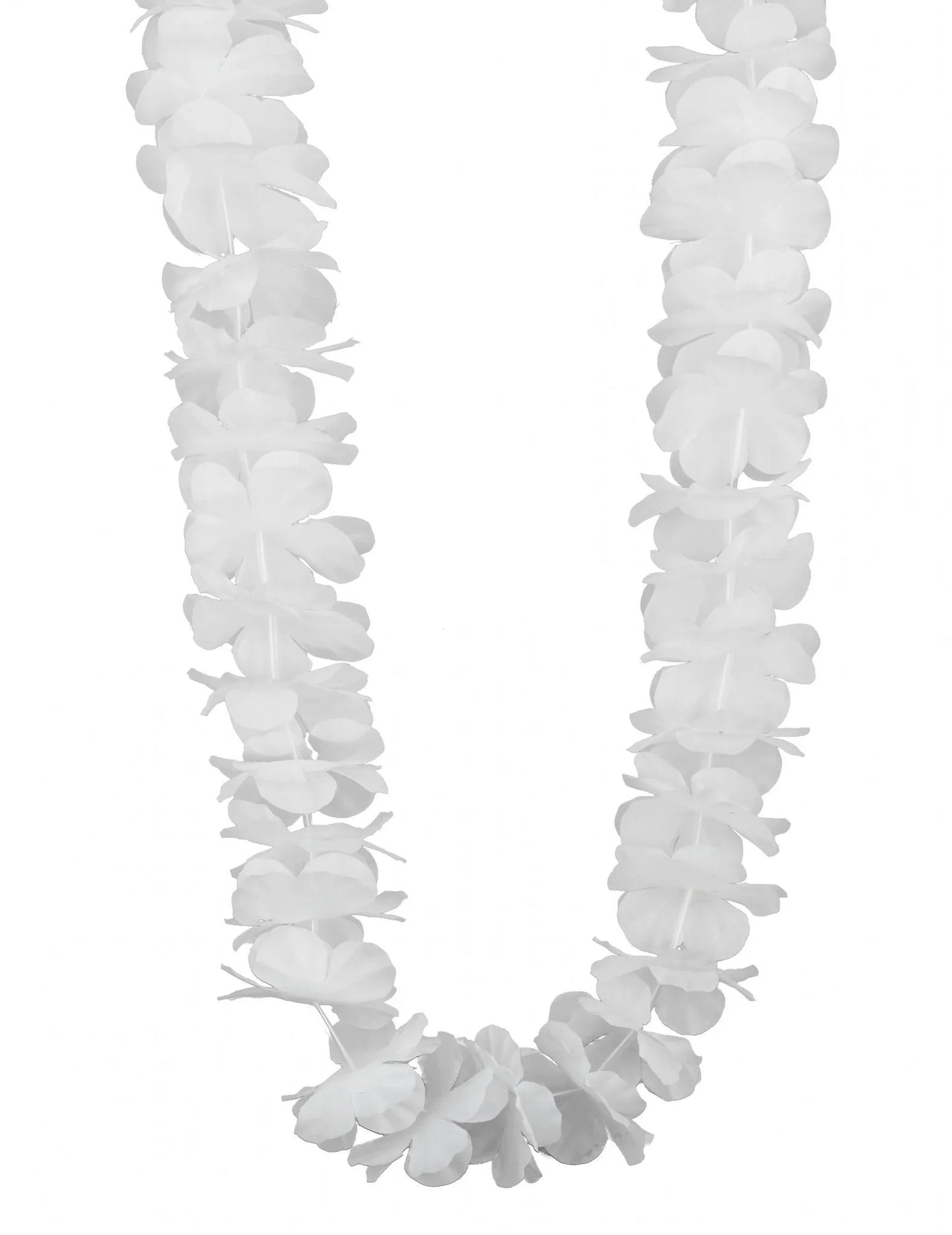 12 collares hawaianos blancos