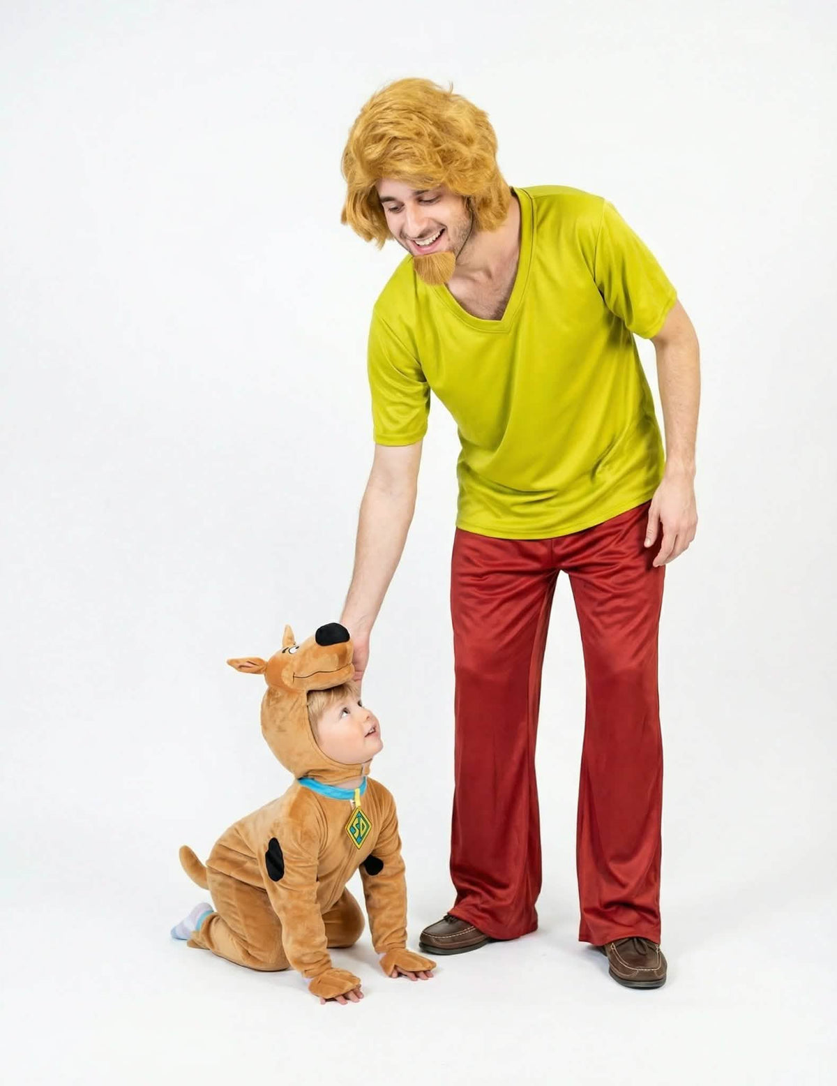 Disfraz de pareja de Shaggy™ y Scooby-Doo™ para padre e hijo
