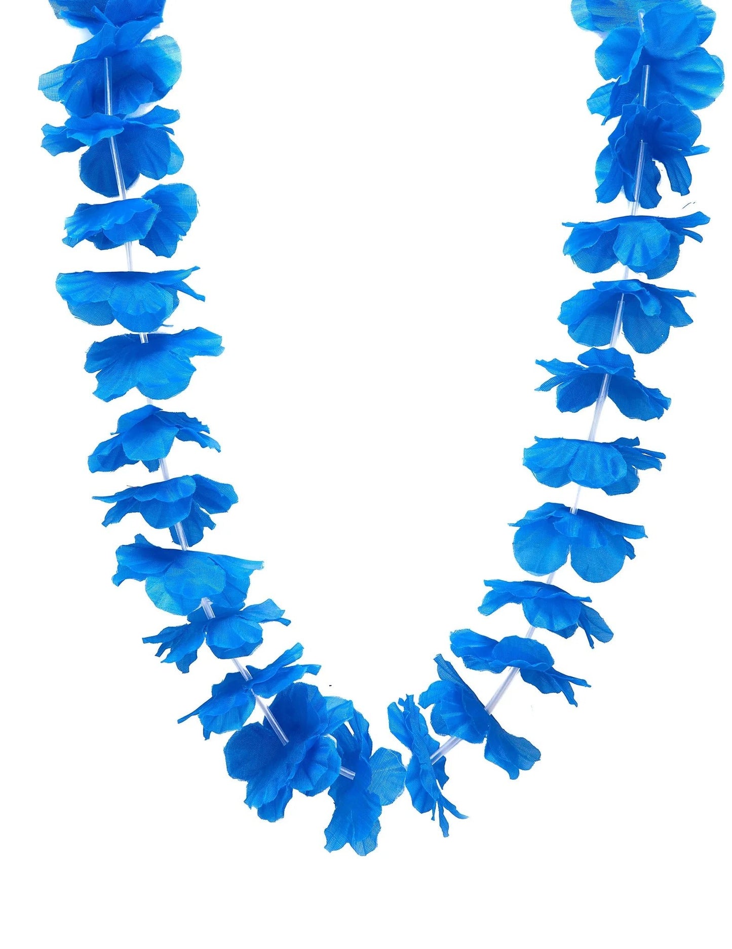 12 collares hawaianos azul brillante