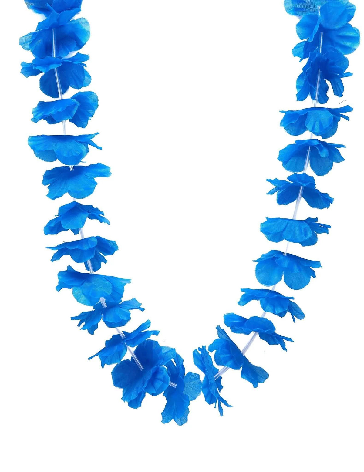 12 collares hawaianos azul brillante