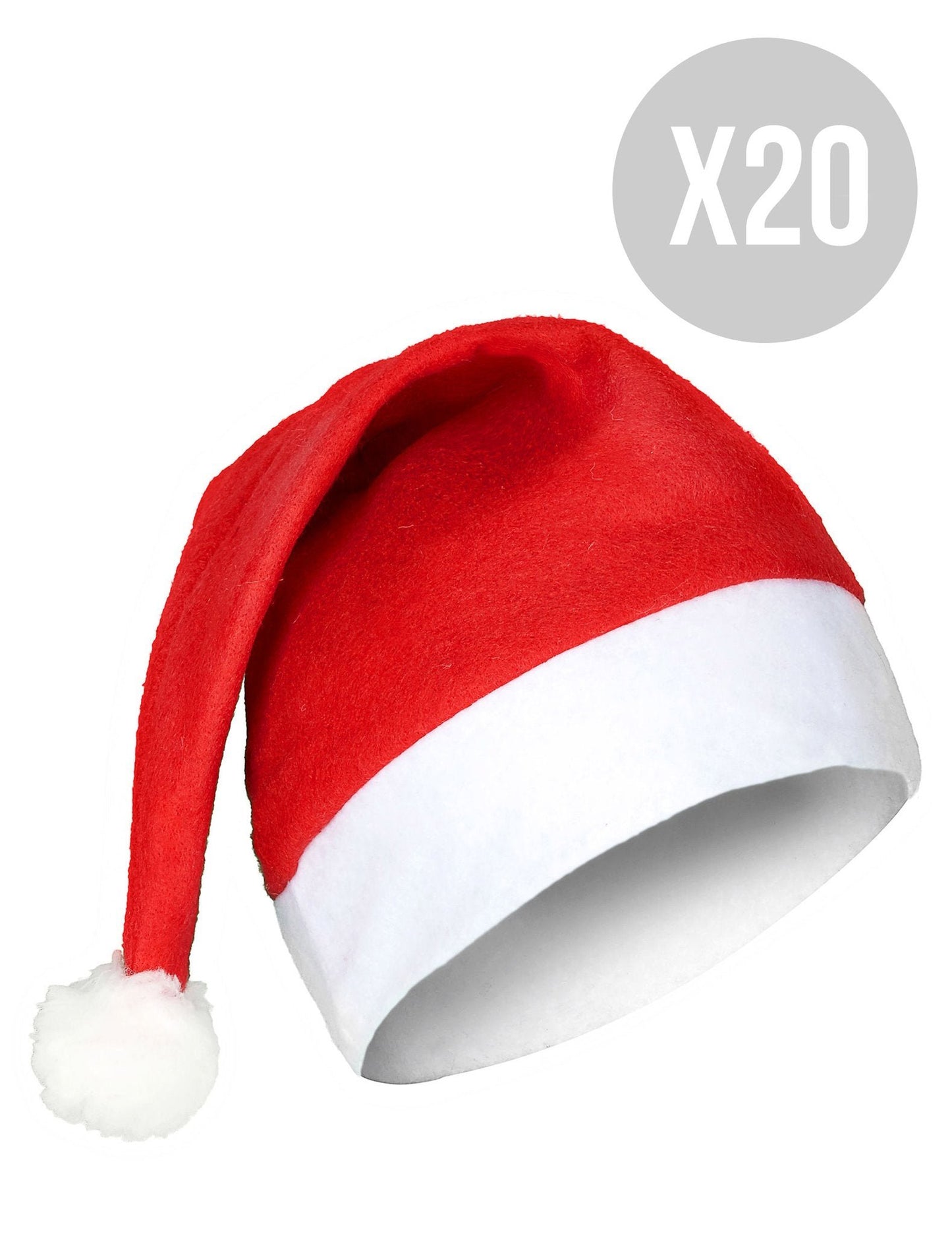 Pack de 20 gorros de Navidad estándar para adulto