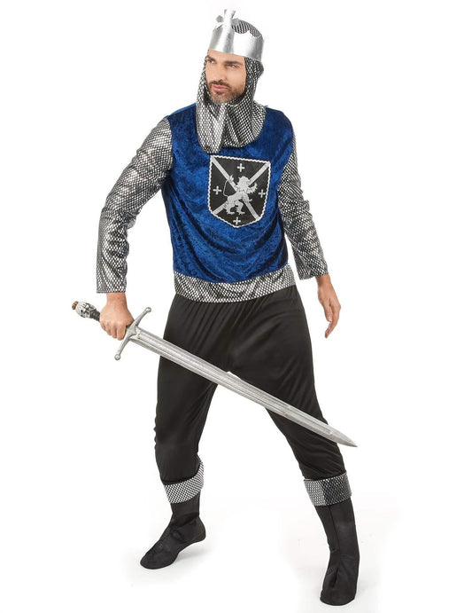 Disfraz de pareja medieval azul adulto