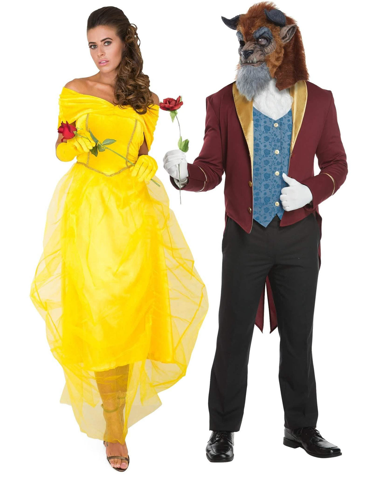 Precioso disfraz de pareja de princesas la princesa y su Bestia