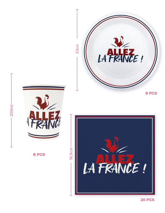 Kit de vajilla desechable Allez la France