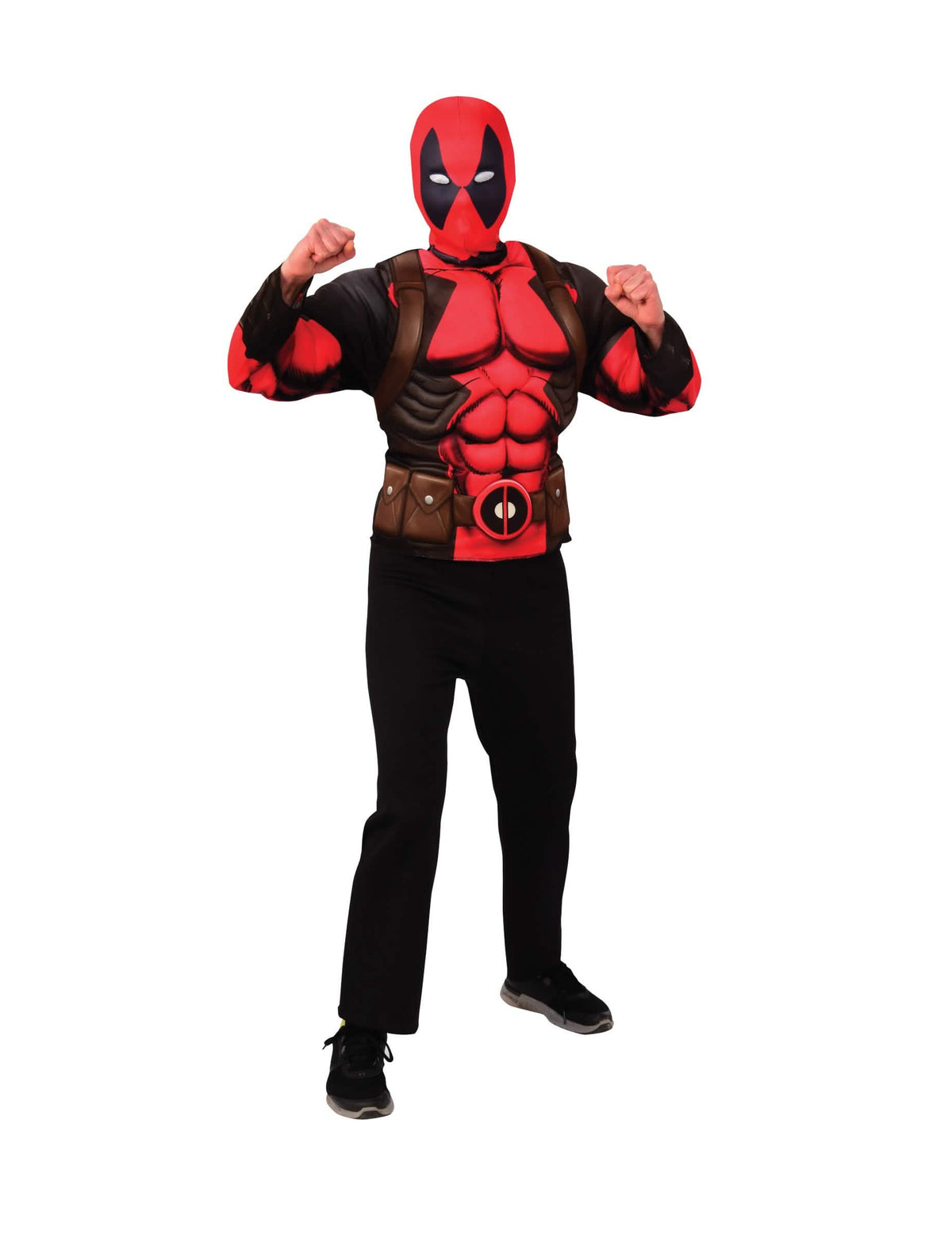 Top y capucha Deadpool para adolescente rojo y negro con torso musculoso