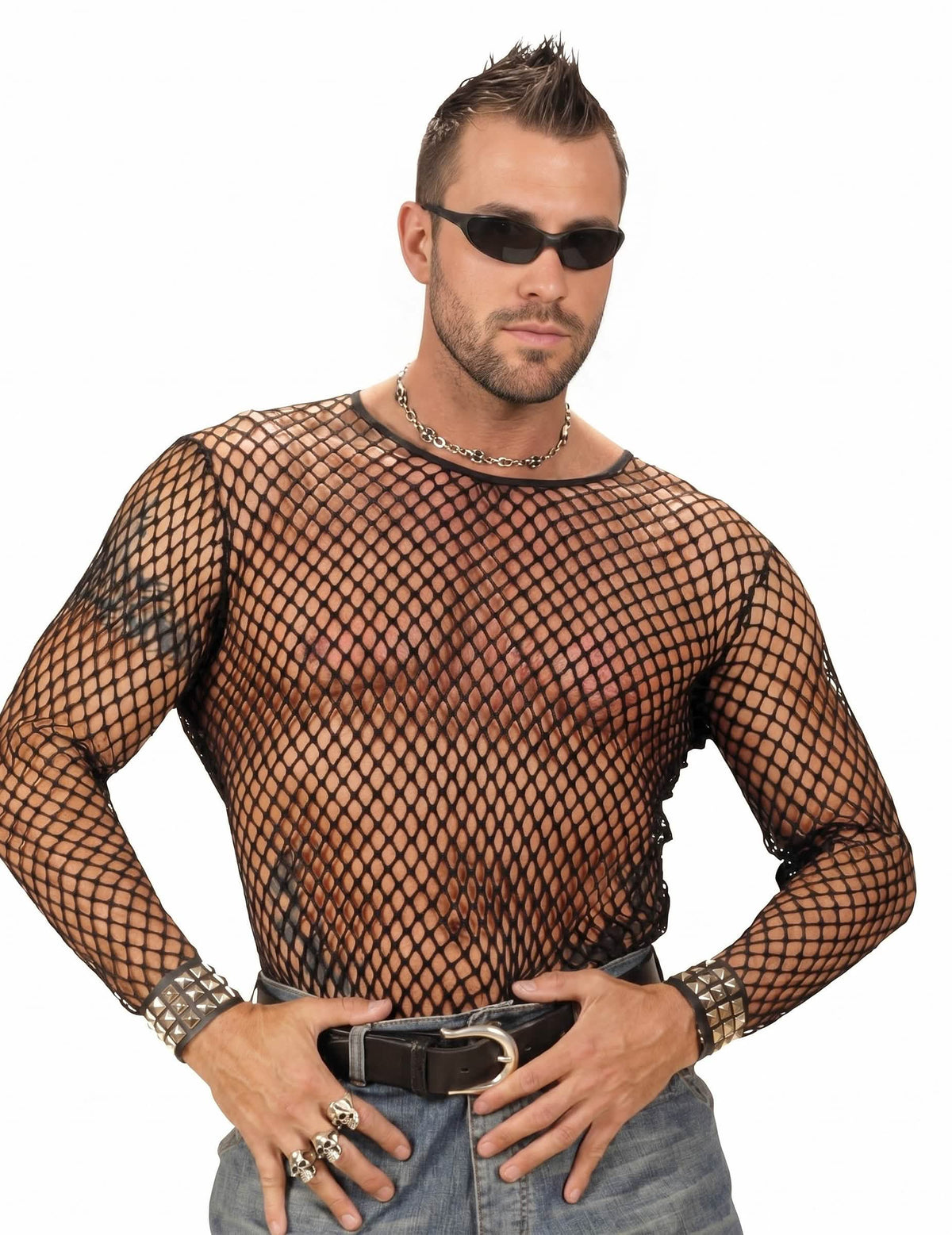 Top malla negra hombre