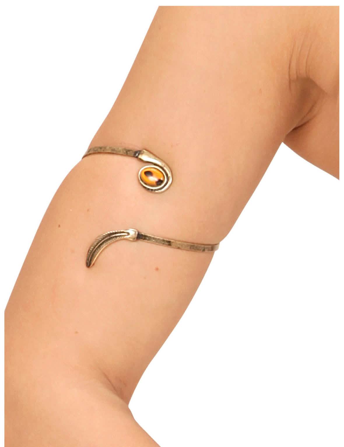 Brazalete de plumas para adulto dorado