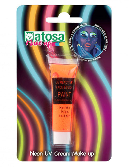 Tubo de maquillaje neón naranja UV