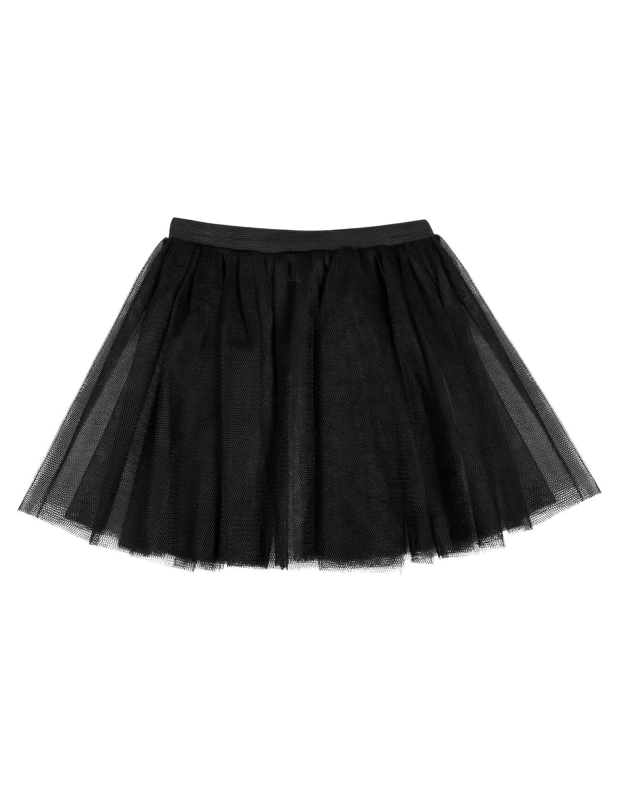 Vista frontal del tutú para niña negro