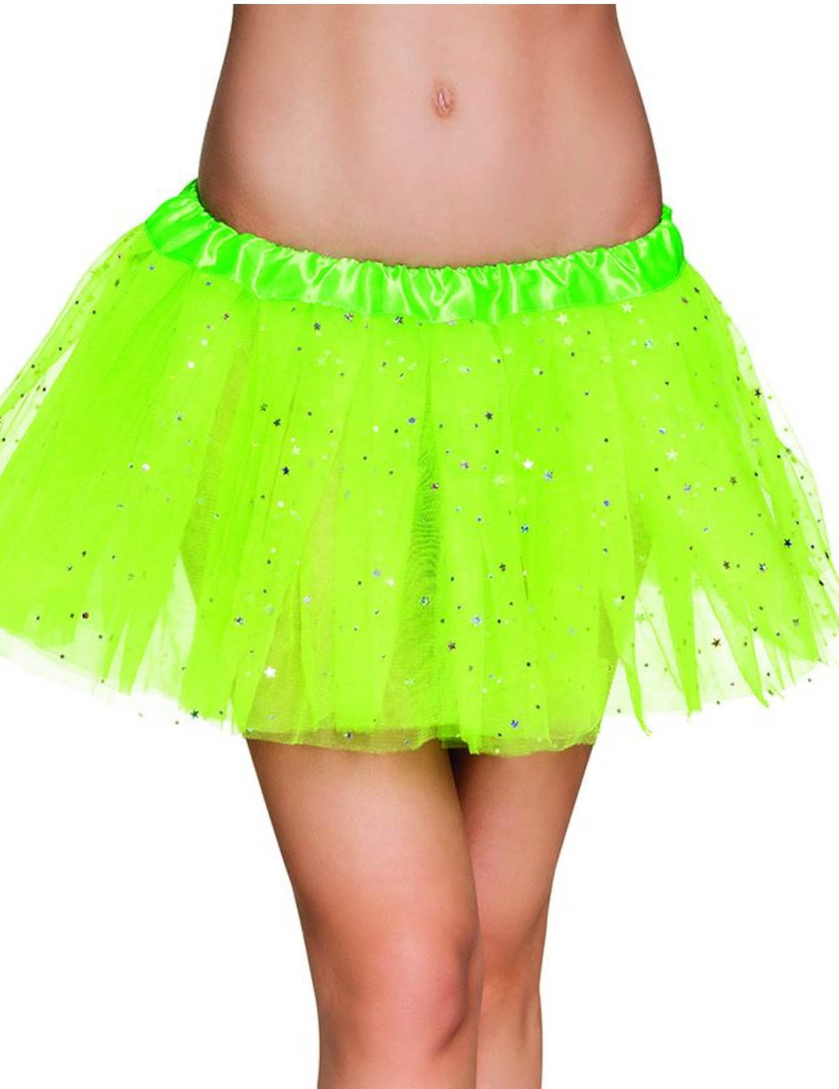 Tutu estrella brillante para mujer fosforito verde