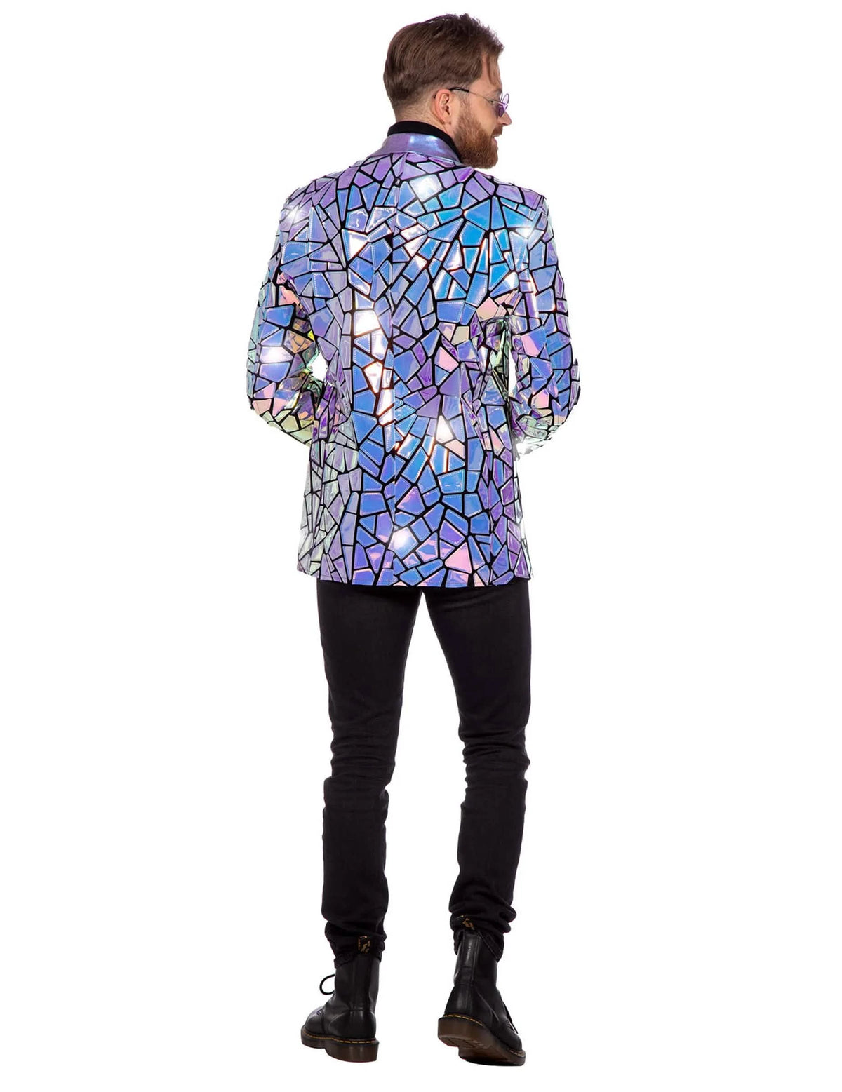 Chaqueta holográfica estroboscópica de lujo para hombre