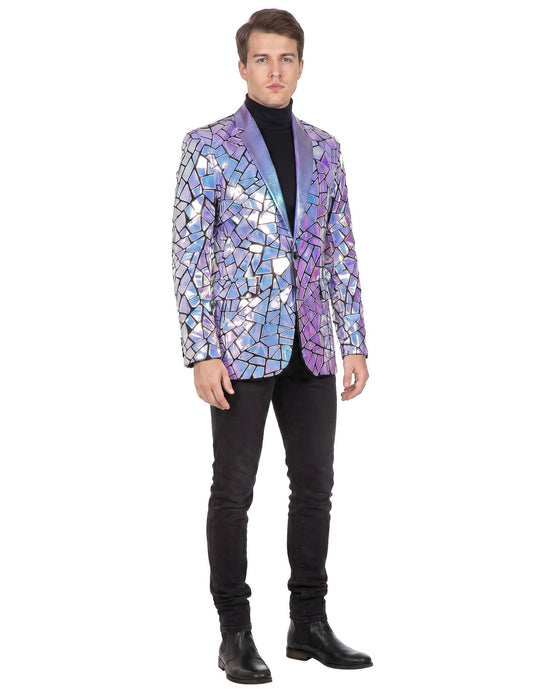 Chaqueta holográfica estroboscópica de lujo para hombre