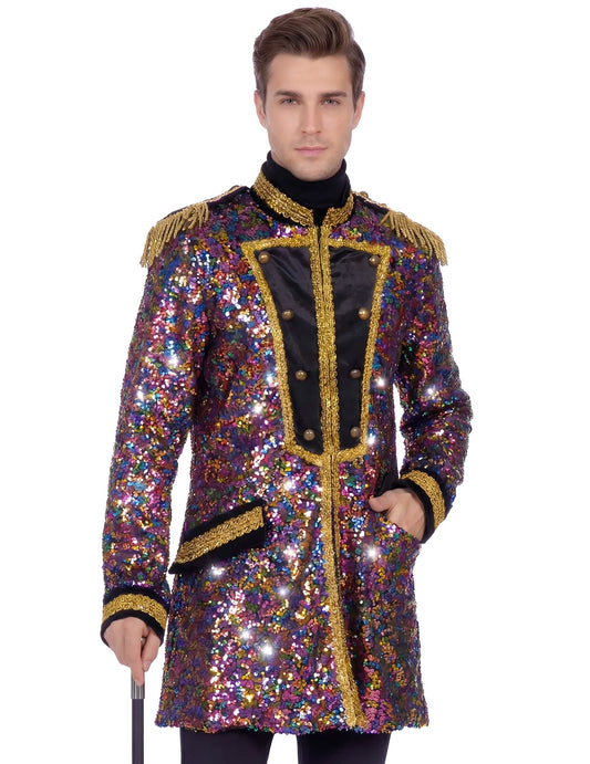 Chaqueta de lentejuelas multicolores de lujo para hombre