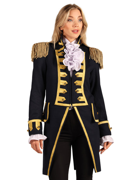 Chaqueta militar batalla de Waterloo azul marino para mujer