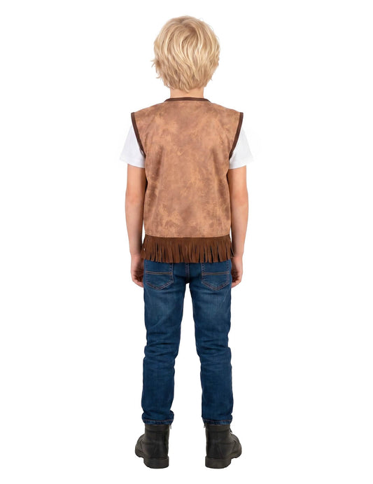 Chaleco western marrón claro niño