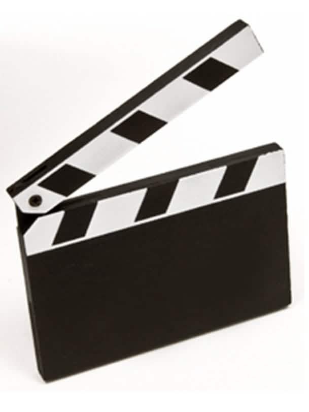 Marque-place clap de cinéma Hollywood pour fête noir et blanc