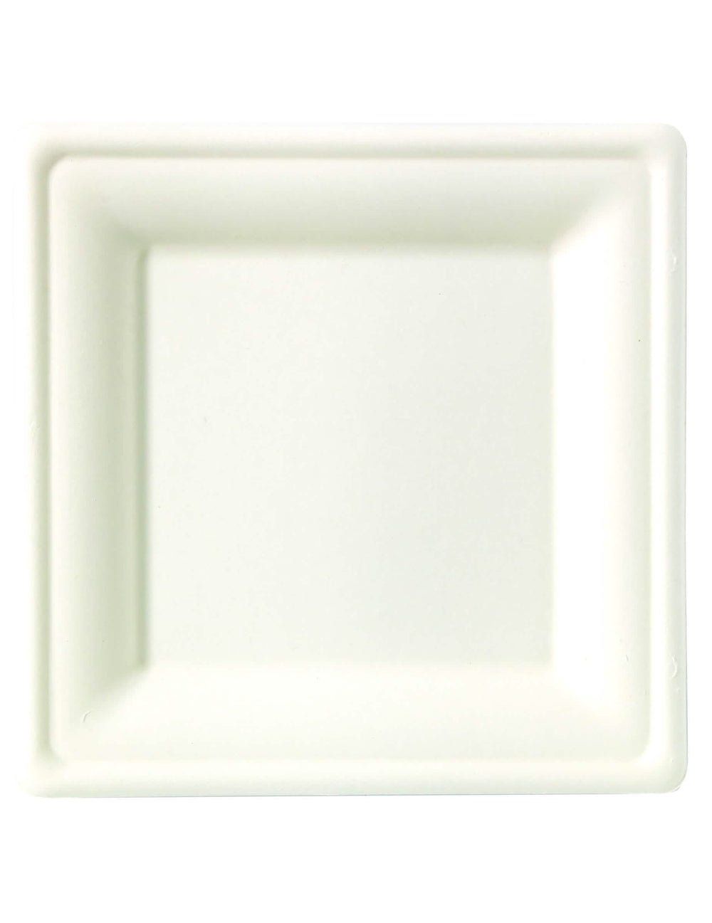 Assiettes carrées fibre de canne blanches compostables