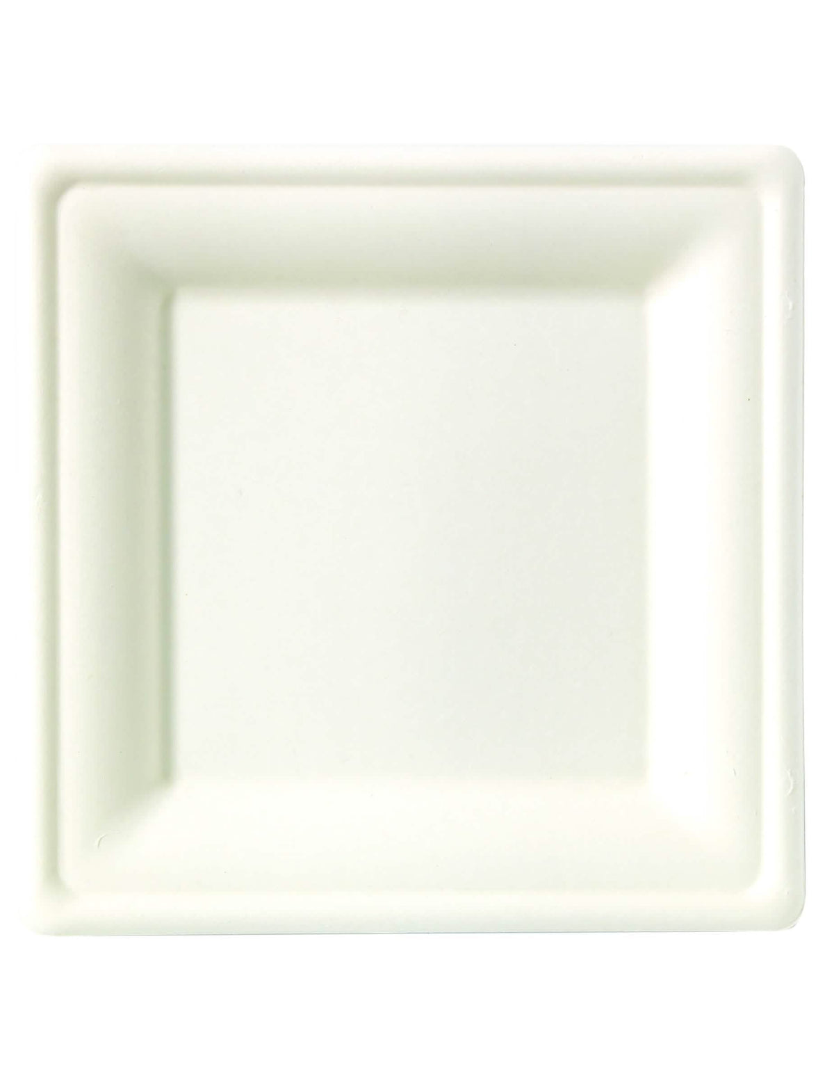 Assiettes carrées fibre de canne blanches compostables