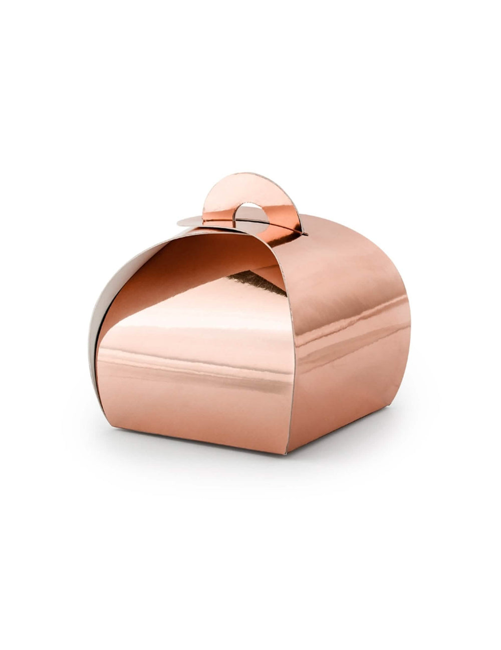 Boîte en carton à dragées rose gold métallisée